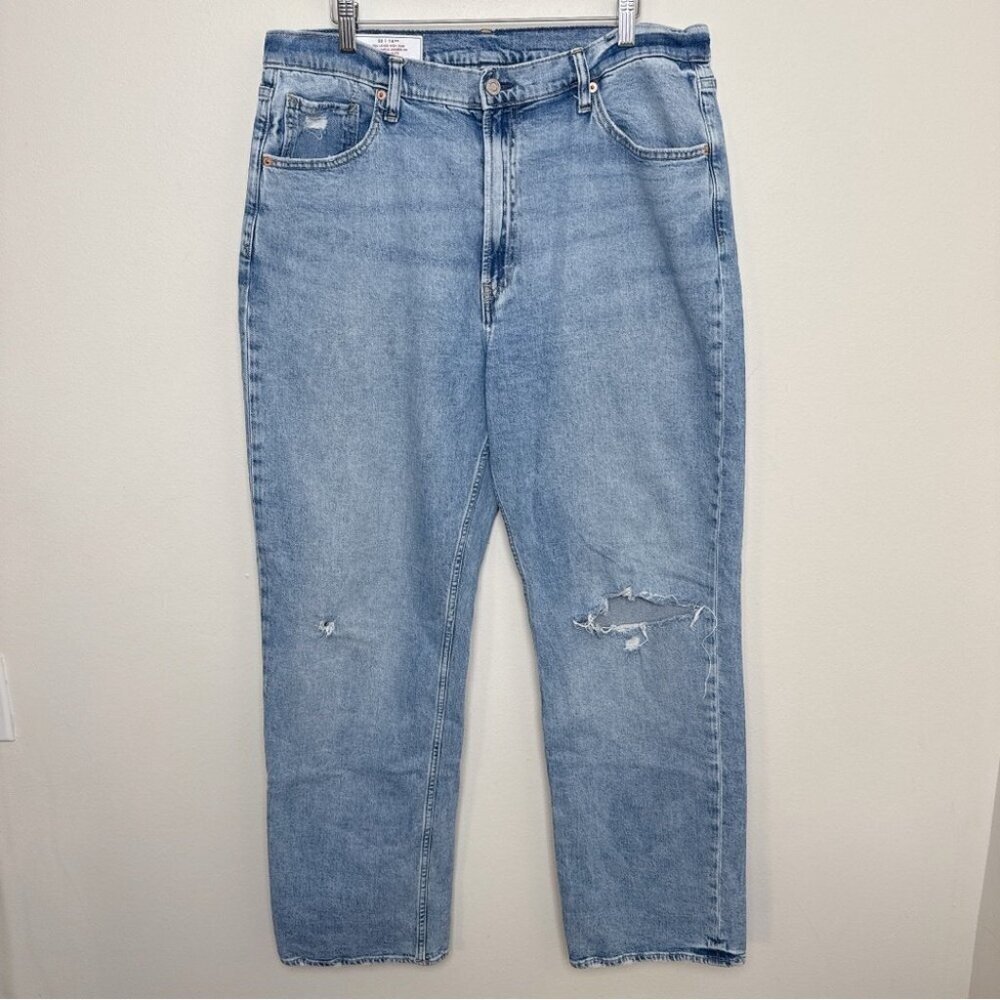GAP Womens 32 90s Loose High Rise Distressed Knee Jeans - Picture 2 of 15